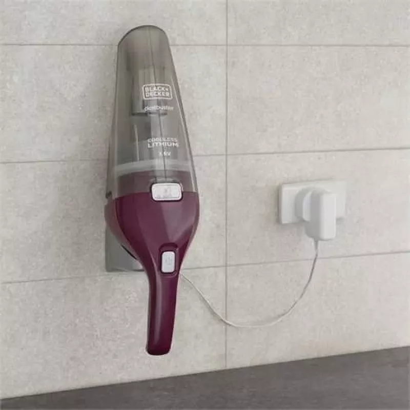 Aspirador de mão Black & Decker NVC115W cinzento, lilás sem saco