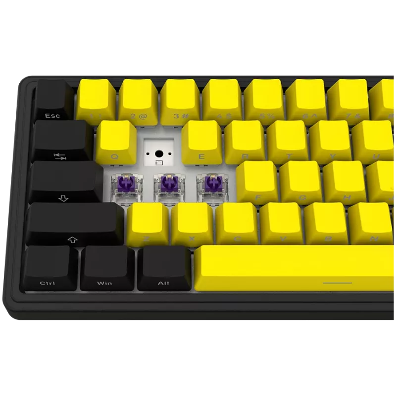 Teclado de gaming mecânico LORGAR KBP70MW 65% preto amarelo layout EN
