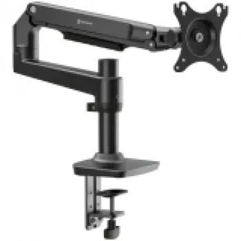Suporte de secretária para monitor ONKRON MS75-B para ecrãs de 43,2–96,5 cm (17–38 polegadas), morsa/passagem pela secretária, até 11 kg, VESA 75×75–100×100, altura ajustável, rotativo e inclinável