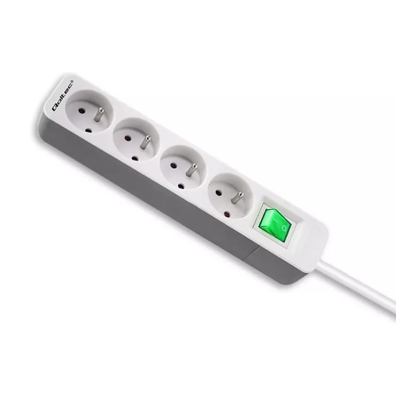 Extensão de energia Qoltec 50288 1,8 m 4 tomadas AC Interior Branco