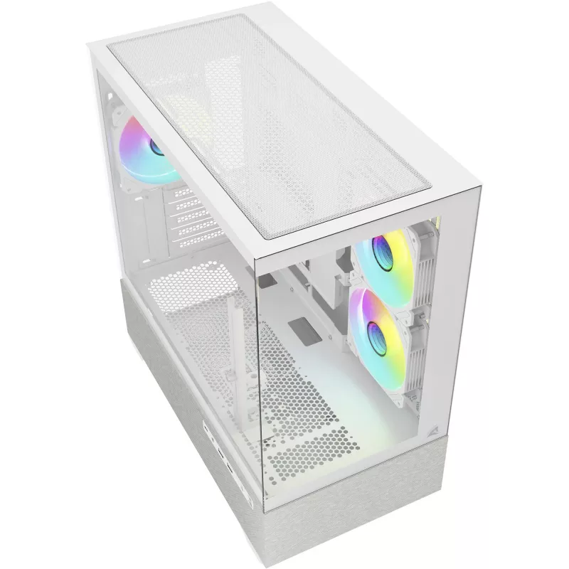 Caixa Sharkoon MK7 ARGB mATX 2x vidro branca