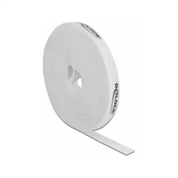 Fita de montagem DeLOCK velcro em rolo C 10 m x L 15 mm branco
