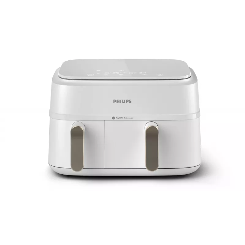Fritadeira Philips série 3000 NA353/10 dupla 9 L de pé 2750 W fritadeira de ar quente prateado, branco