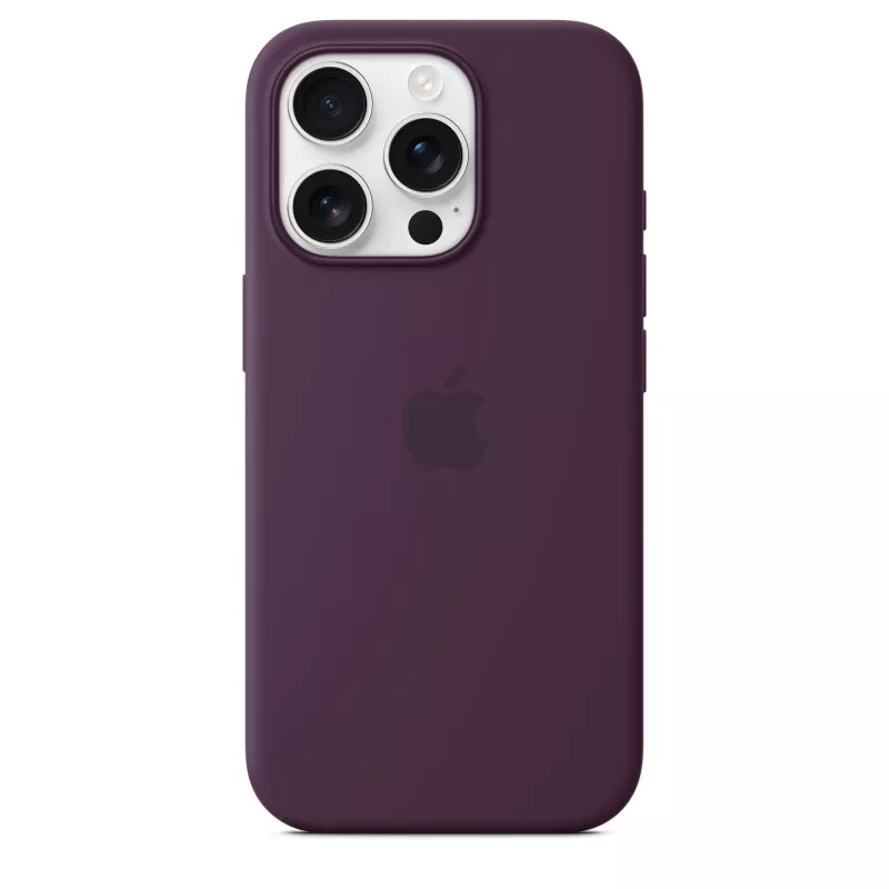 Apple iPhone 16 Pro Capa de silicone com MagSafe - Ameixa