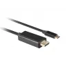 Adaptador de cabo de vídeo LANBERG CA-CMDP-10CU-0030-BK, 3 m, USB Type-C para DisplayPort, suporte 4K@60Hz/144Hz
