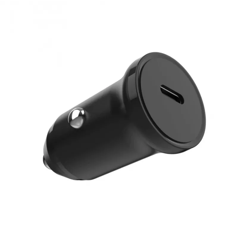 Carregador USB-C para automóvel FIXED FIXCC20N-C-BK 20W, conector USB-C único, compacto preto para tomada de 12V
