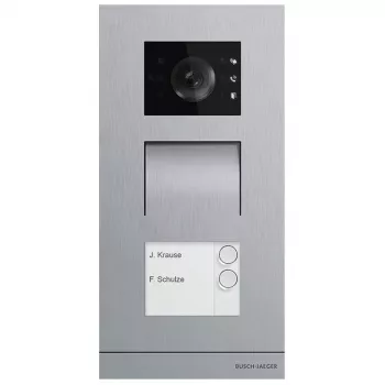 Videoporteiro Busch-Jaeger A21381P2-S-03 — Posto externo em aço inoxidável, botões, 135×29×277 mm, Prateado