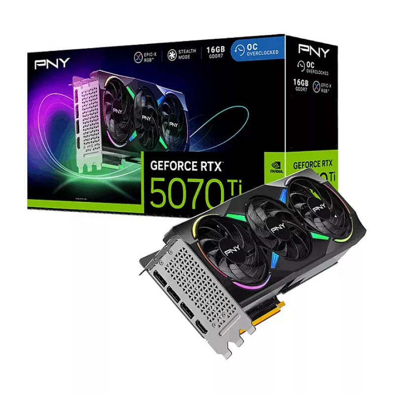 Placa gráfica PNY GeForce RTX 5070 Ti EPIC-X RGB 16GB GDDR7