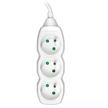 TRACER PowerCord cabo de extensão 1,5 m 3 tomadas branco