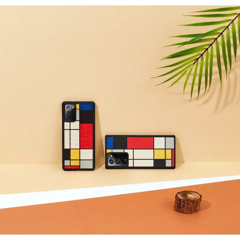 Capa protetora Man and Wood Galaxy Note 20 Mondrian Wood preta