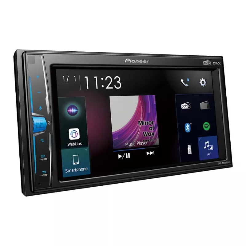 Recetor multimédia para automóvel Pioneer DMH-A3300DAB preto Bluetooth 2 DIN 50W