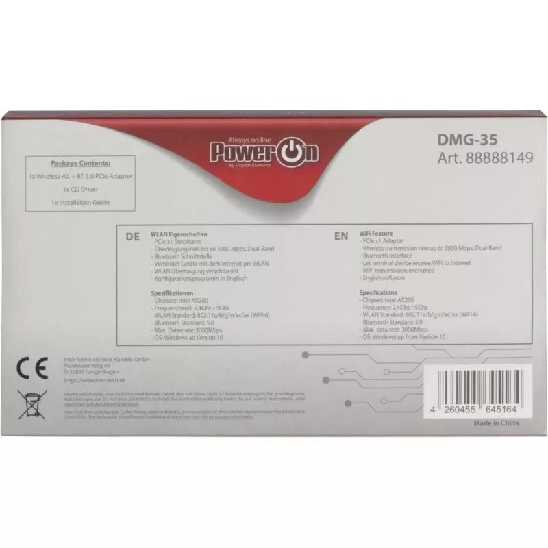 Inter-Tech DMG-35 WLAN / Bluetooth 3000 Mbit/s interno (88888149)