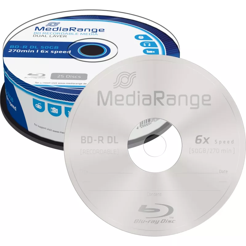 BD-R DL MediaRange MR508 50 GB 25 unid.