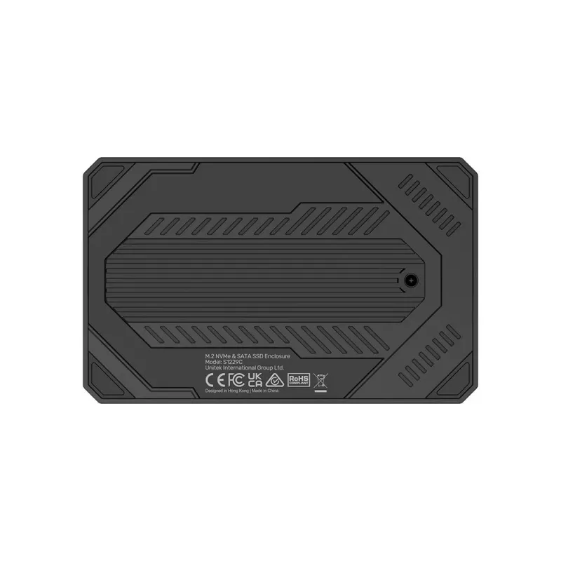 Caixa de armazenamento externa Unitek S1229CBK01 para M.2 NVMe e SSD SATA, Preto