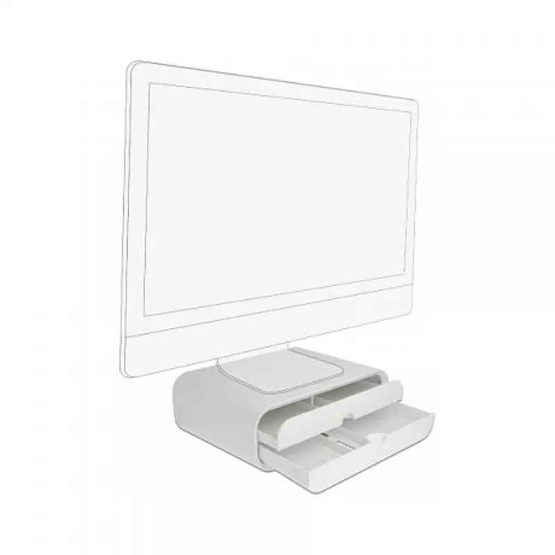 Suporte para monitor DeLOCK 18325 com duas gavetas branco