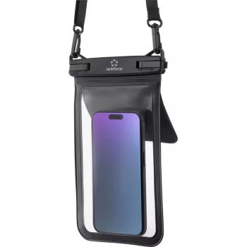 Capa impermeável para smartphone Renkforce Outdoorcase universal preto, transparente, impermeável, com alça de ombro, à prova de pó RF-6956970 (RF-6956970)