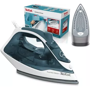 Ferro de engomar Tefal FV2839 Dry & Steam base Cerilium 2400 W azul, branco