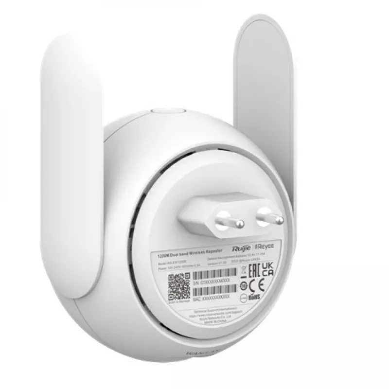 Sistema Mesh Wi-Fi RUIJIE RG-EW1200R dualband Wi-Fi 5, 2× antenas externas, suporte para 24 dispositivos, 1× porta LAN, branco
