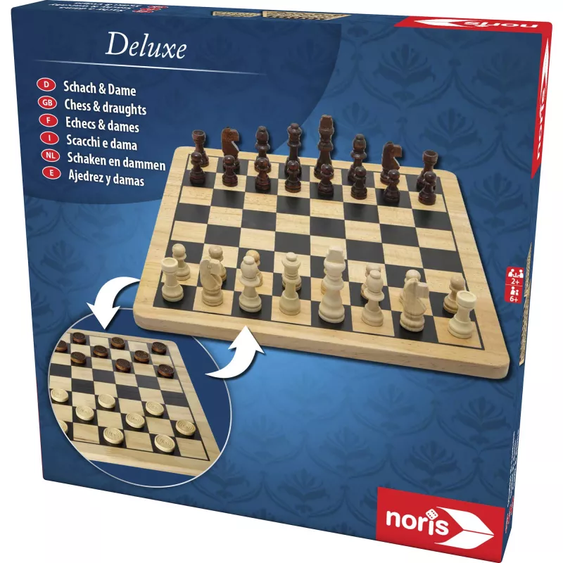 Deluxe Wood - Xadrez & Damas, jogo de tabuleiro