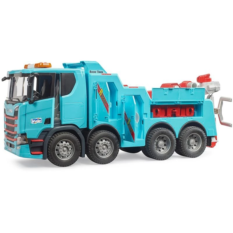 Assistência rodoviária Toy Roadside Assistance Scania Super 560 da BRUDER, modelo 03553, veículo de brinquedo à escala