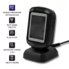 Leitor de códigos de barras fixo 1D/2D QOLTEC 50864, sensor LED, USB (com fios), preto, 145×85×80 mm
