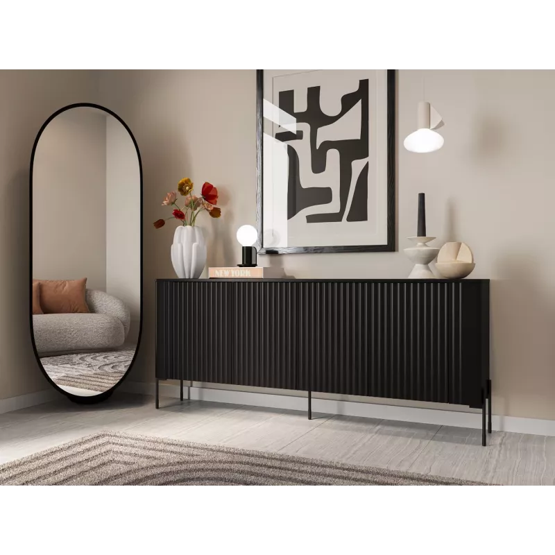 Cama Meble VERA cómoda 190x40x80 cm, preto mate
