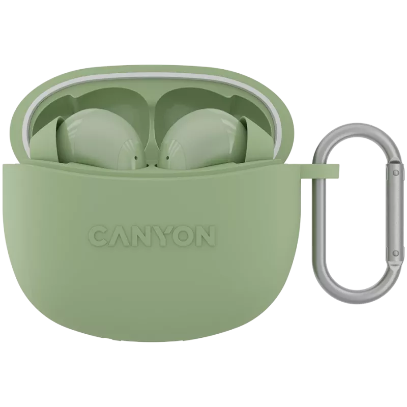Auscultadores In-Ear CANYON TWS-5, Verde Bluetooth 5.3, controlo tátil, entrada de carregamento: USB-C