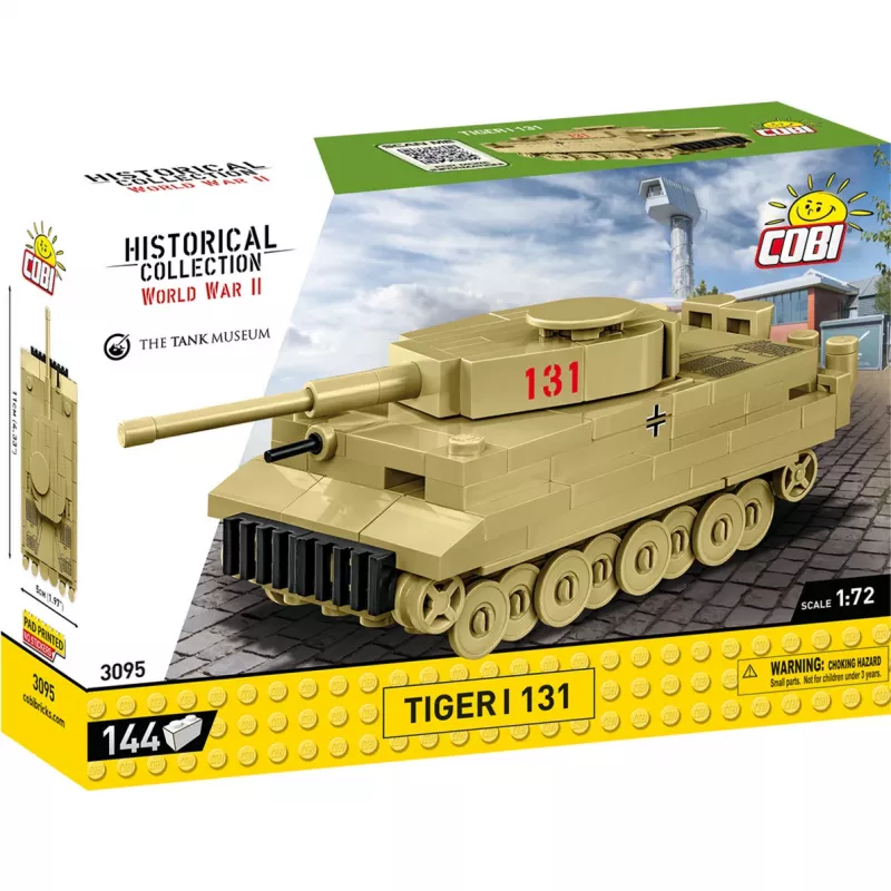 Conjunto de construção Cobi Tiger I 131 — 144 peças, idade recomendada 6+, verde