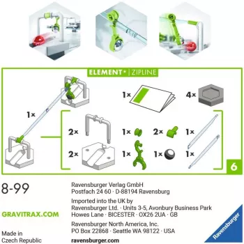 Ravensburger GraviTrax Elemento Zipline acessório para brinquedo de atividade e destreza (27472)