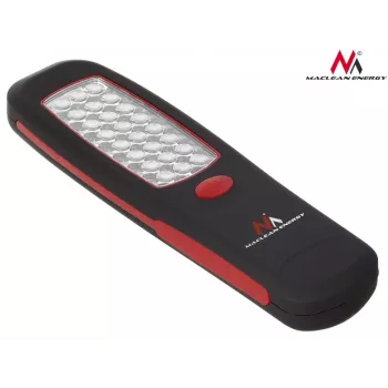 Lanterna de oficina MACLEAN MCE03 — 24 LEDs, base magnética e gancho, a pilhas (3×AAA)