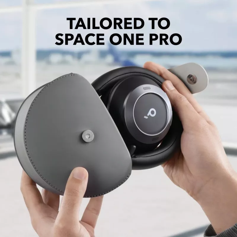 Capa para auscultadores Anker Soundcore Space One Pro com botões metálicos magnéticos, cinzento