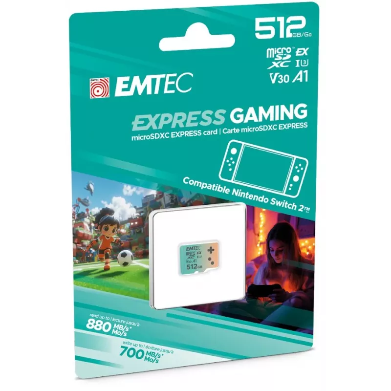 Memória flash Emtec 512GB UHS-I U3 V30 A1 EXPRESS Switch 2