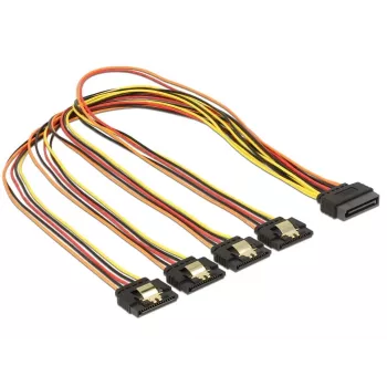 Cabo SATA DeLOCK 60158 0,5m SATA 15 pinos 4 x SATA 15 pinos multicolor