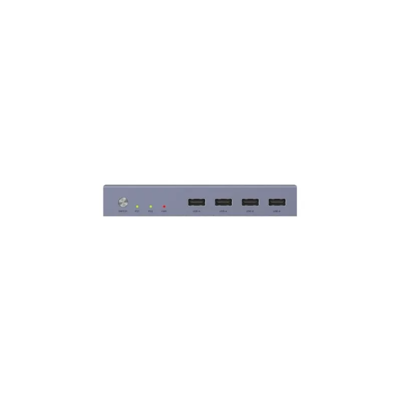 Comutador KVM Unitek V307A USB HDMI 2 portas 4K Ultra HD 3840x2160@60 Hz HDCP 2.2, caixa metálica, cinzento