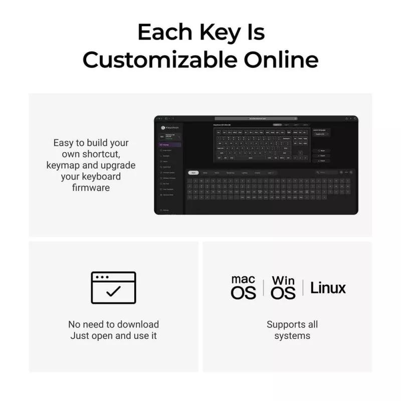 Teclado sem fios Q3 ULTRA/Preto Q3U-M3 Keychron