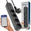 Régua de tomadas GEMBIRD TSL-PS-F4U-02 com 4 tomadas PL e carregador USB, preto