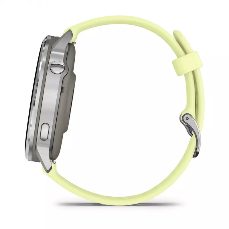 Garmin Venu 4 45 mm 010-03014-02 smartwatch, prateado com bracelete de silicone cor de limão