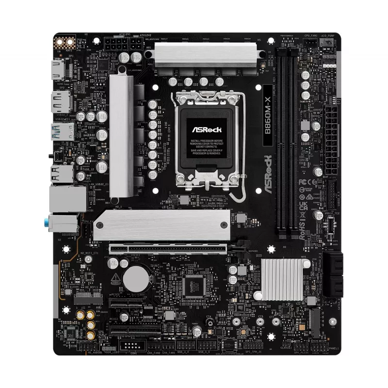 ASRock B860M-X placa-mãe, Intel B860, LGA 1851, micro ATX, DDR5