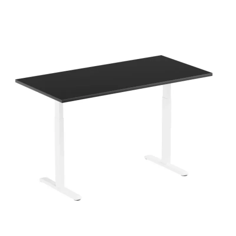 Mesa de altura ajustável Up Up Bjorn branca, tampo M preto