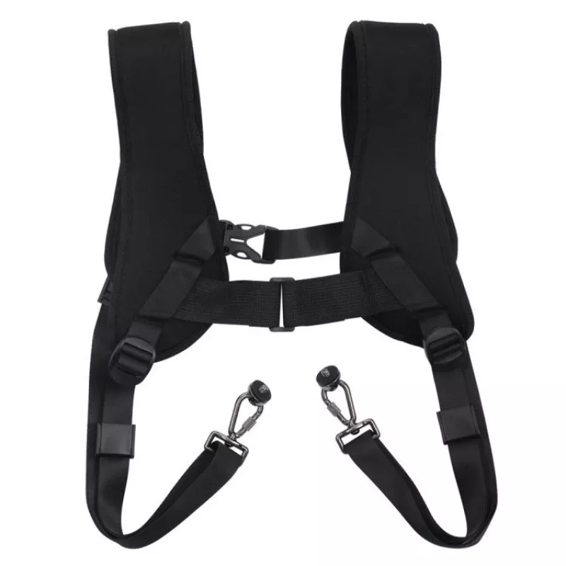 Correia de ombro dupla Puluz PU6002 correias ajustáveis para câmaras, suporte peitoral e dorsal portátil