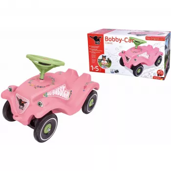 Bobby-Car-Classic Flower, trotineta rosa/verde claro