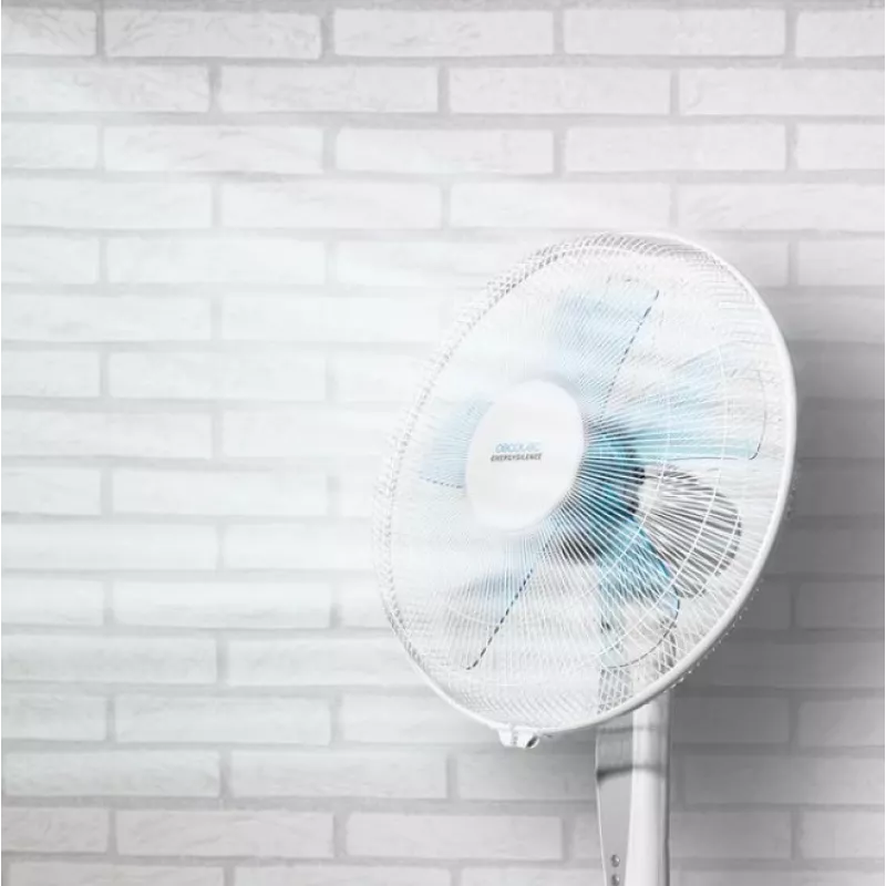 Cecotec EnergySilence 530 Power Connected | Ventilador de pé | Branco | Diâmetro 40 cm | Número de velocidades 3 | Oscilação | 50 W | Comando à distância