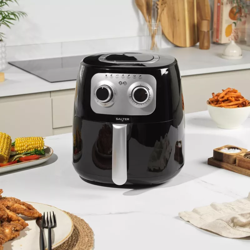 Fritadeira de ar quente manual Salter EK6364VDE, capacidade 4,2 l, fritadeira compacta de bancada