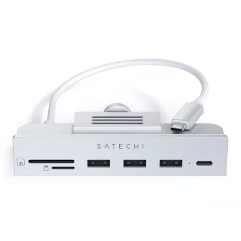 Dock para portátil / replicador de portas Satechi ST-UCICHS USB 3.2 Gen 1 Type-C, portas USB-A, SD/MicroSD, prateado