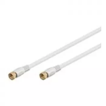 Cabo de ligação SAT Wentronic Goobay, 100% blindado, dourado, branco, 3,5 m – ficha F ficha F (67292)
