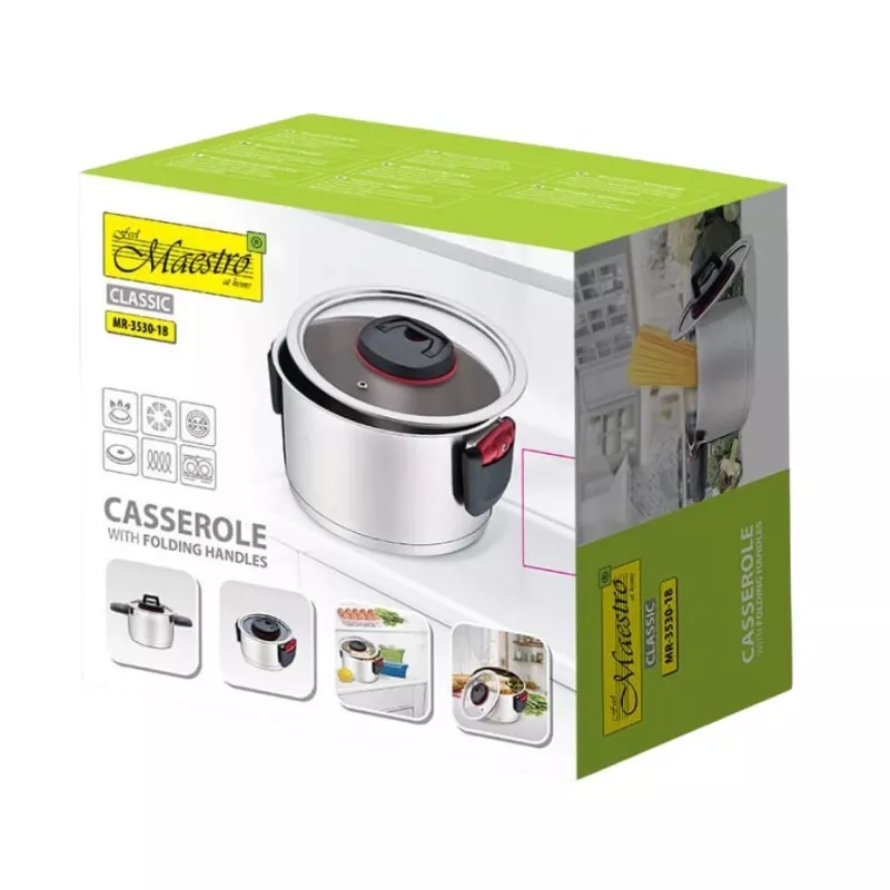 Panela Maestro MR-3530-18 com pegas rebatíveis 2,3 l