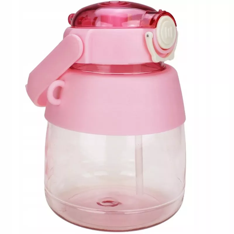 Garrafa de água Extralink garrafa escolar com palhinha e alça 1 L rosa