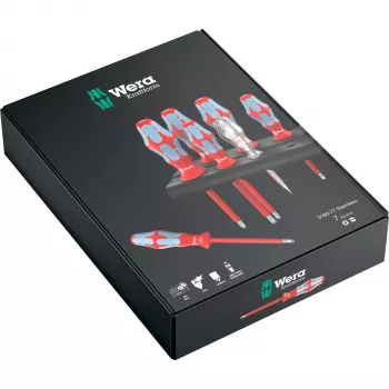 Wera 3160 i/7 Rack 05022728001 Conjunto de chaves de fendas VDE 7 peças encaixe fenda/Phillips-PH (05022728001)