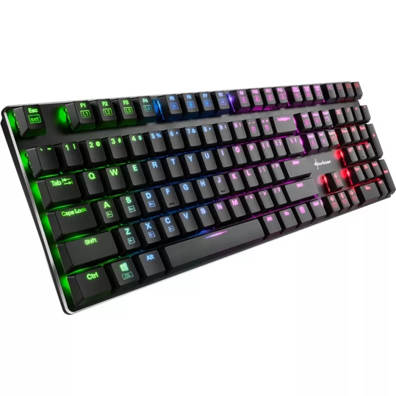 PureWriter RGB, teclado gaming preto, layout FR, Kailh Choc Low Profile Blue