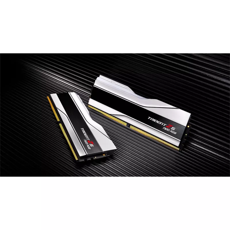 DIMM 32 GB DDR5-6400 (2x 16 GB) Dual-Kit, memória branca, F5-6400J3239G16GX2-TZ5NRW, Trident Z5 NEO RGB, AMD EXPO